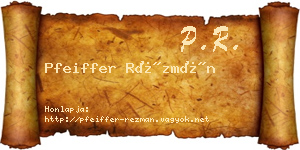 Pfeiffer Rézmán névjegykártya